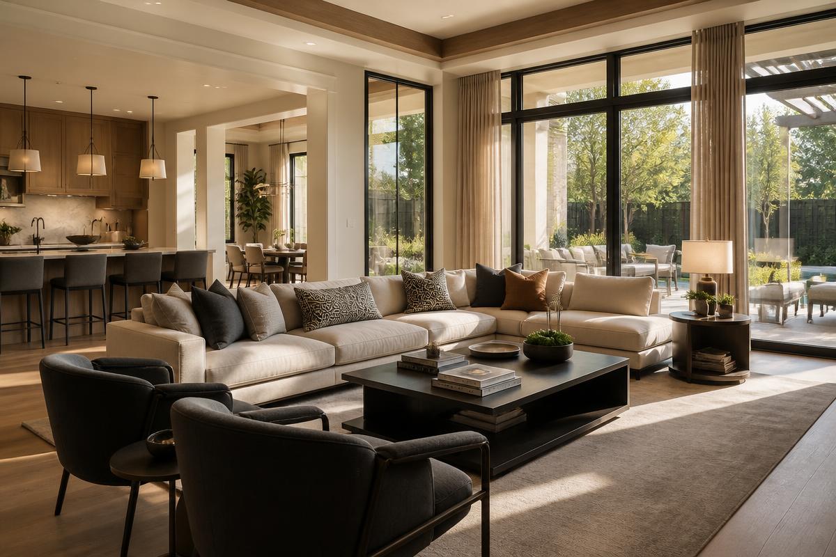 Comfortable modern luxury living room interior